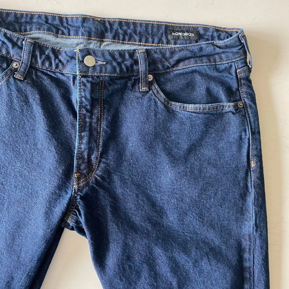 Bonobos Jeans Men 38X31 Blue All Season Cotton Blend Slim fit Stretch Jeans